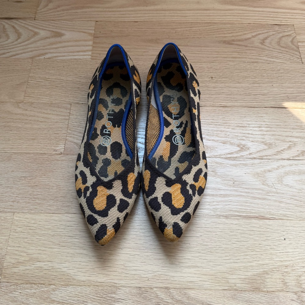Rothy's Leopard Print Flats Brown and Black
